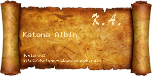Katona Albin névjegykártya